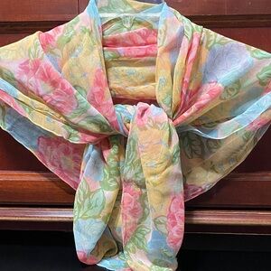 Echo vintage sheer Floral Multicolor 42” x 42” Scarf